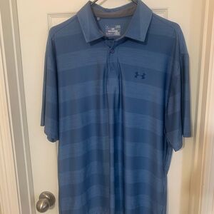 Under Armour Men's Blue Striped Polo Shirt